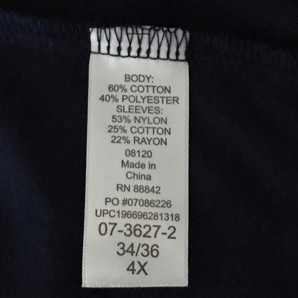 WOMAN WITHIN Lace Sleeve Tunic V-Neck Tee Shirt Women’s Plus Size 4X 34/36 - Picture 15 of 16